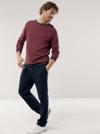 Struktur Pullover Bicolor Feuerrot