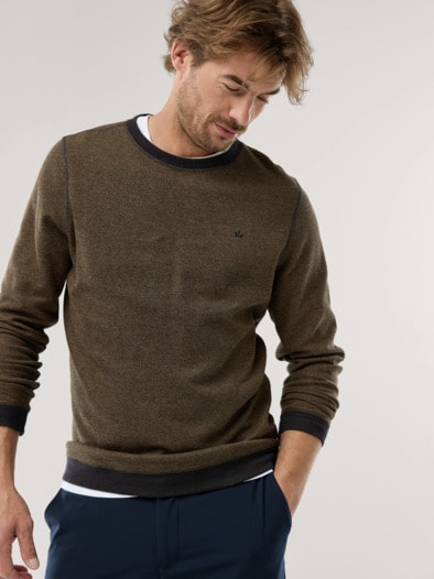Struktur Pullover Bicolor Curry