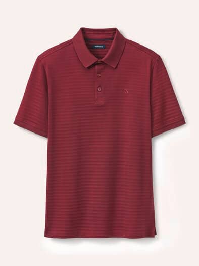 Strukturiertes Polo mit Kurzarm Burgund