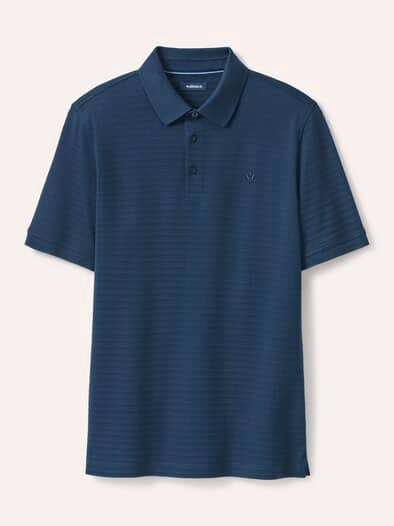 Strukturiertes Polo mit Kurzarm Marine