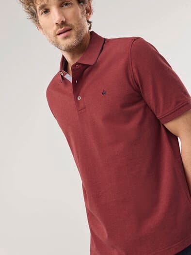 Melange Polo Rot