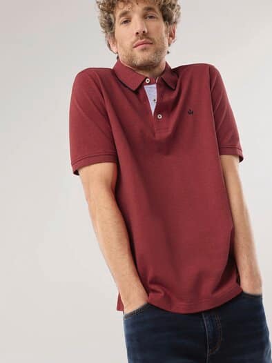 Melange Polo Rot