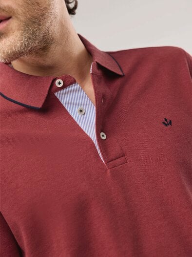 Melange Polo Rot