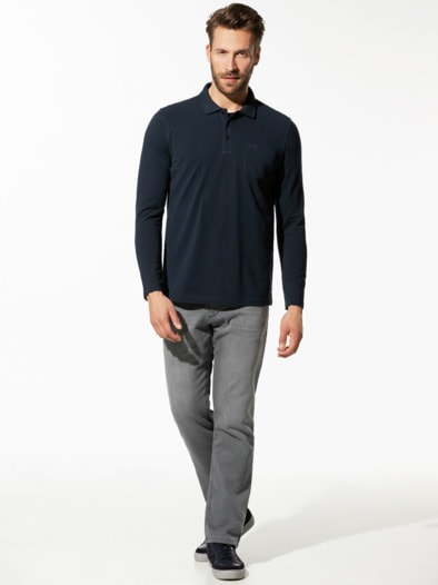 Pique-Polo Pima Cotton Marine