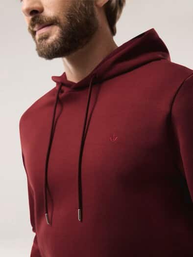 Easycare Kapuzen-Sweatshirt Dunkelrot