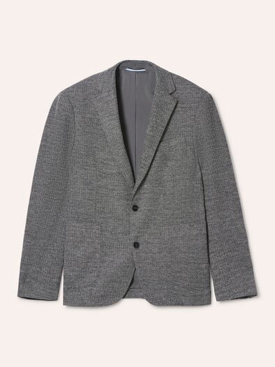 Pfeffer und Salz Jersey Sakko Schwarz/Weiß