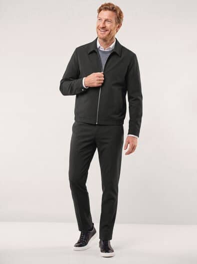 Anzug-Blouson mit Kragen Schwarz