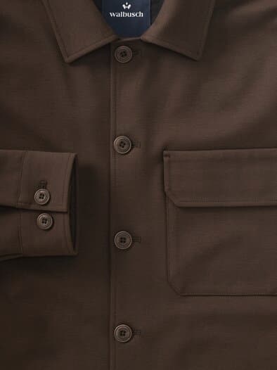 Hemdjacke aus elatischem Material Braun