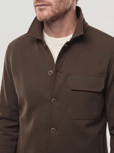 Hemdjacke aus elatischem Material Braun