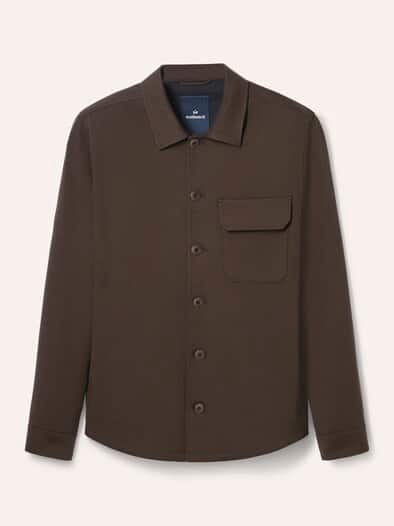 Hemdjacke aus elatischem Material Braun