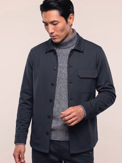 Hemdjacke aus elatischem Material Marine