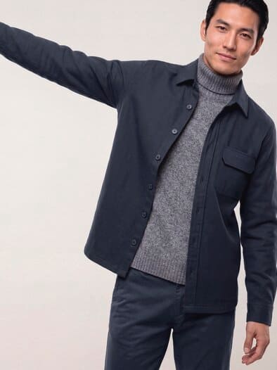 Hemdjacke aus elatischem Material Marine