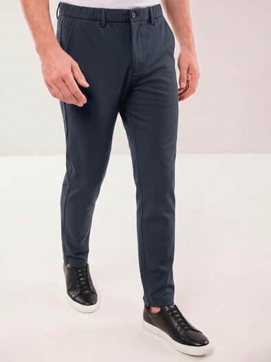 Anzug-Chino aus elast. Material Marine