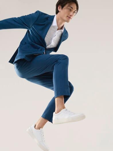 Anzug-Sakko aus Baumwollmix Rauchblau