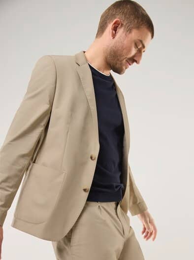 Anzug-Sakko aus Baumwollmix Beige