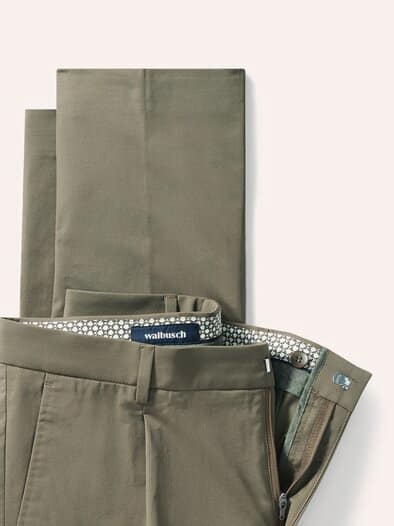 Anzug-Hose aus Baumwollmix Khaki