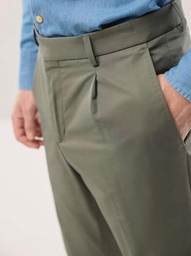 Anzug-Hose aus Baumwollmix Khaki