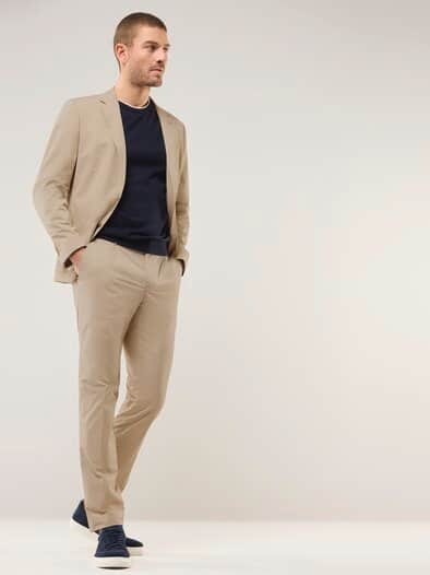 Anzug-Hose aus Baumwollmix Beige