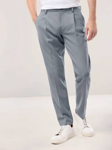 Chino mit Bundfalte Grau