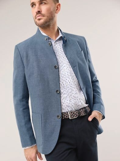 Reiseleinen-Janker Hellblau