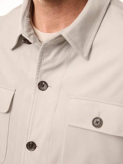 Hemdjacke aus Microvelours Beige