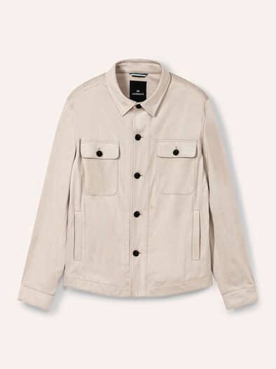 Hemdjacke aus Microvelours Beige