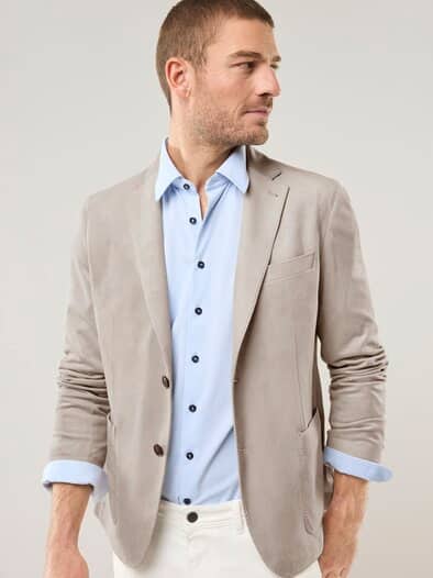 Sakko aus Waschvelours Beige