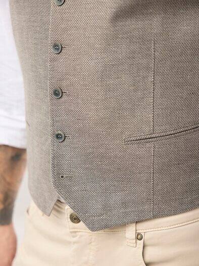 Reiseleinen-Weste Beige