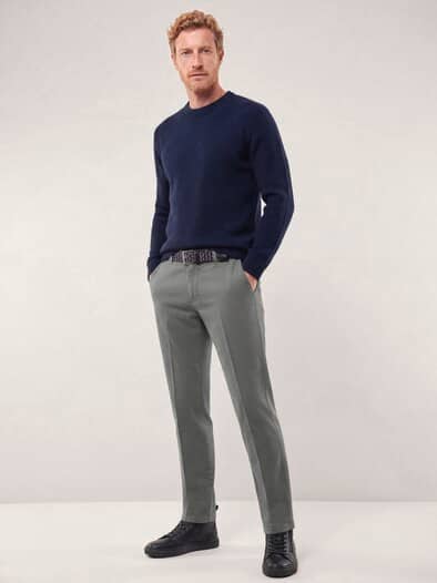 Extraglatt-Stretchbund-Chino Grau