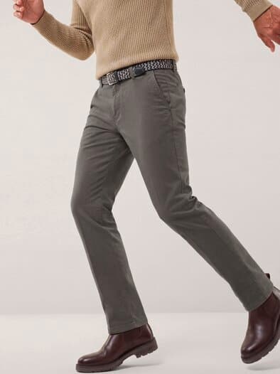 Extraglatt-Stretchbund-Chino Braun