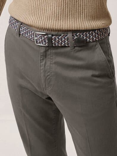 Extraglatt-Stretchbund-Chino Braun