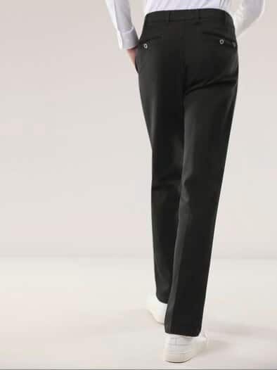 Extraglatt Flex-Bundfaltenjeans Permablack