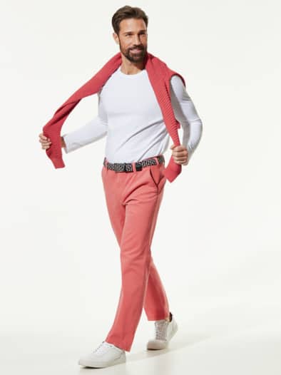 Extraglatt-Stretchbund-Chino Koralle