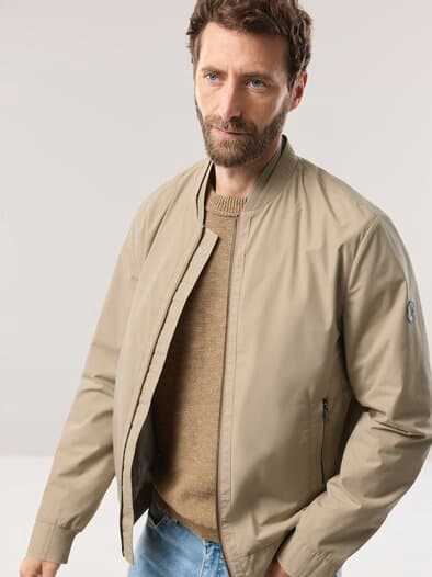 Baumwoll Leichtblouson Beige