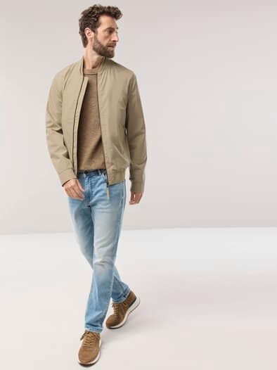 Baumwoll Leichtblouson Beige
