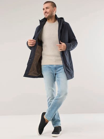 Microfaser Langjacke Marine