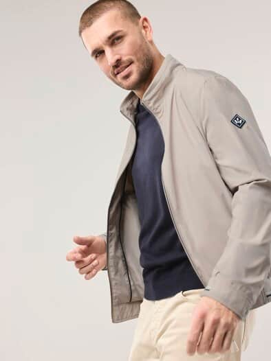 Microfaser Leichtblouson Beige