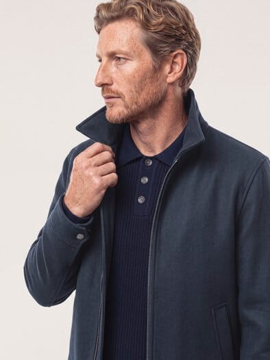 Blouson aus Wollmischung Marine