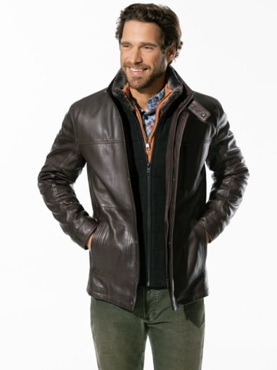 Lammnappa Langjacke 2in1 Dunkelbraun