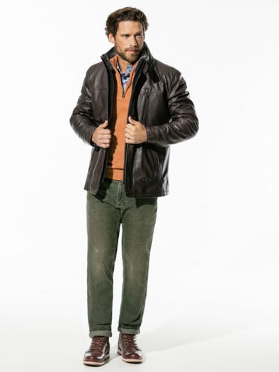 Lammnappa Langjacke 2in1 Dunkelbraun