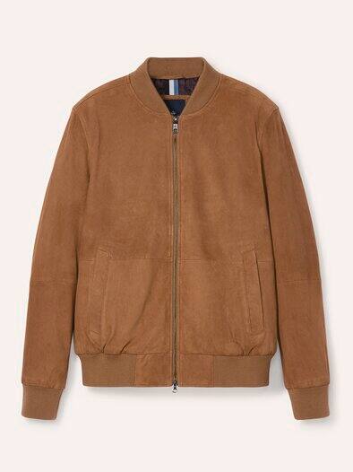 Blouson aus Ziegenvelours Cognac
