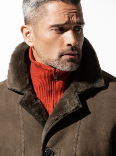 Lammfell Carcoat Khaki