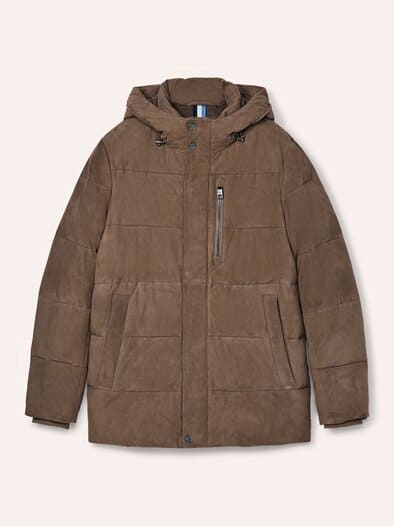 Steppjacke aus Ziegenvelours Beige