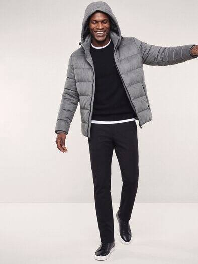 Steppjacke in Veloursoptik Silbergrau