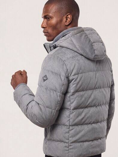 Steppjacke in Veloursoptik Silbergrau