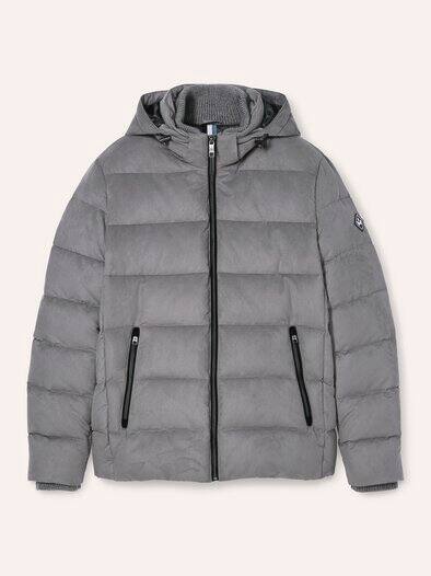 Steppjacke in Veloursoptik Silbergrau