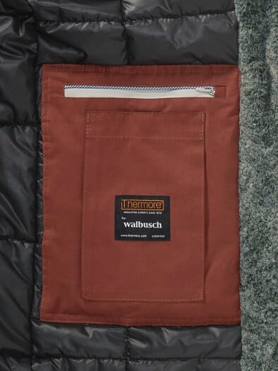 Warme Langjacke mit Kunstfell Rotbraun