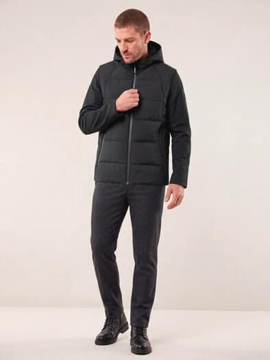 Softshelljacke mit Aussenweste Schwarz