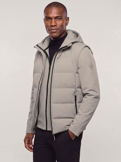 Softshelljacke mit Aussenweste Ecru