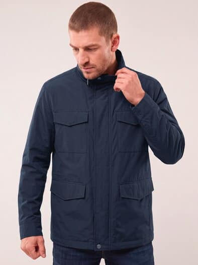 Wärmende Langjacke mit 9 Taschen Marine